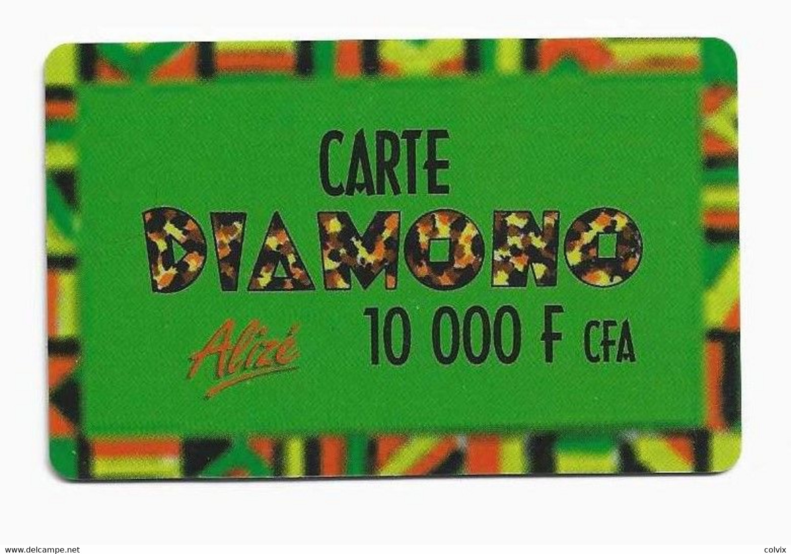 SENEGAL CARTE DIAMONO ALIZE 10 000 FCFA Au Verso GROS N° Laser 0 Non Barré Sur Le Coté Droit RARE - Senegal