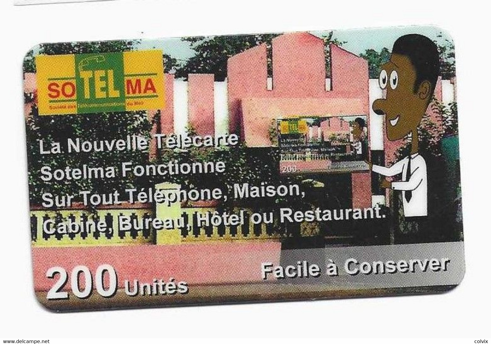 MALI RECHARGE SOTELMA 240U AU VERSO (ligne Une Fois Achetée, La Carte N'est Pas Remboursable) EN DESSOUS DU TRAIT - Malí