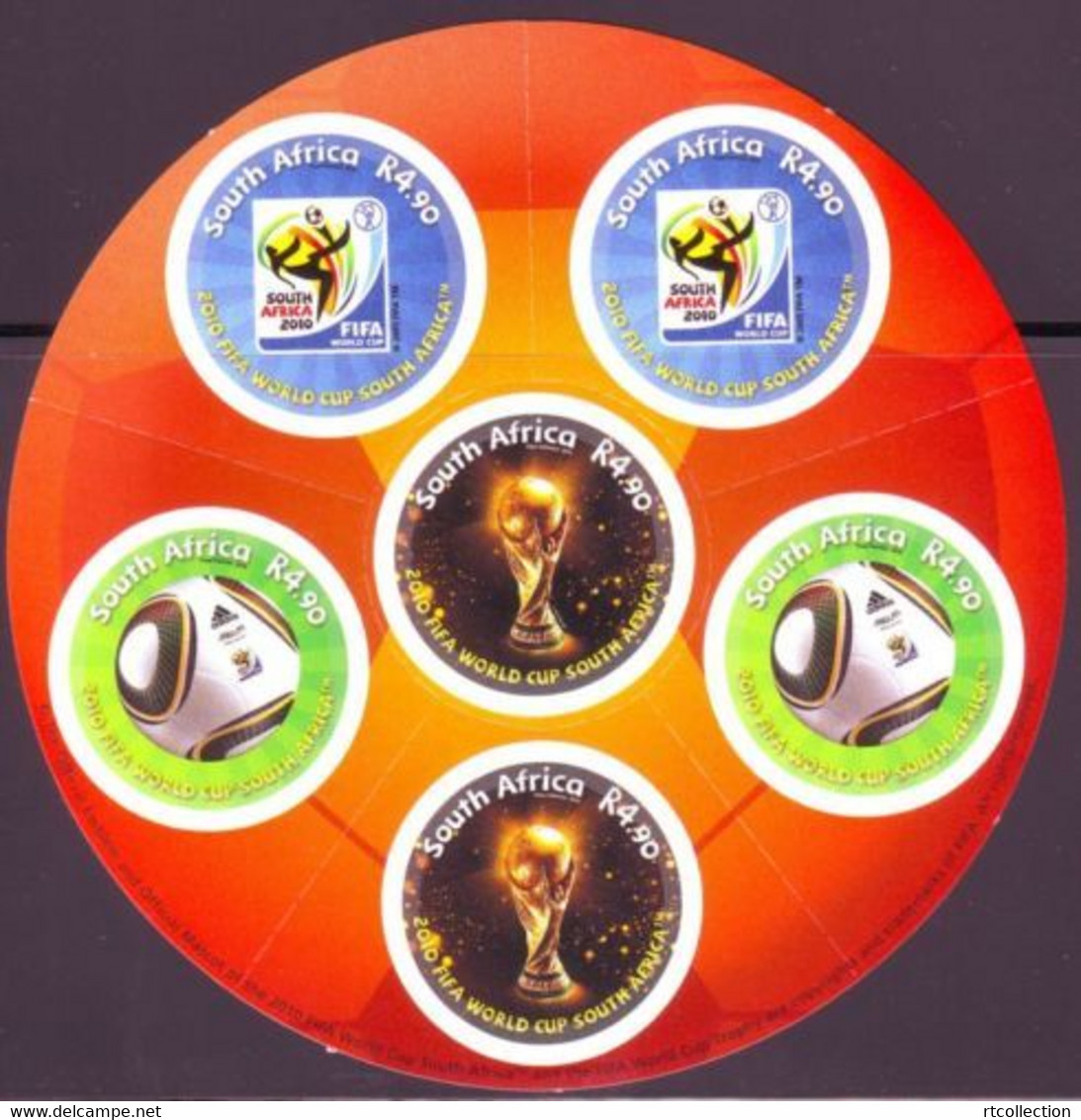 South Africa RSA 2010 FIFA World Cup Football Game Soccer Sports Round Shap Stamps MS  MNH SG 1786 - 2010 – South Africa