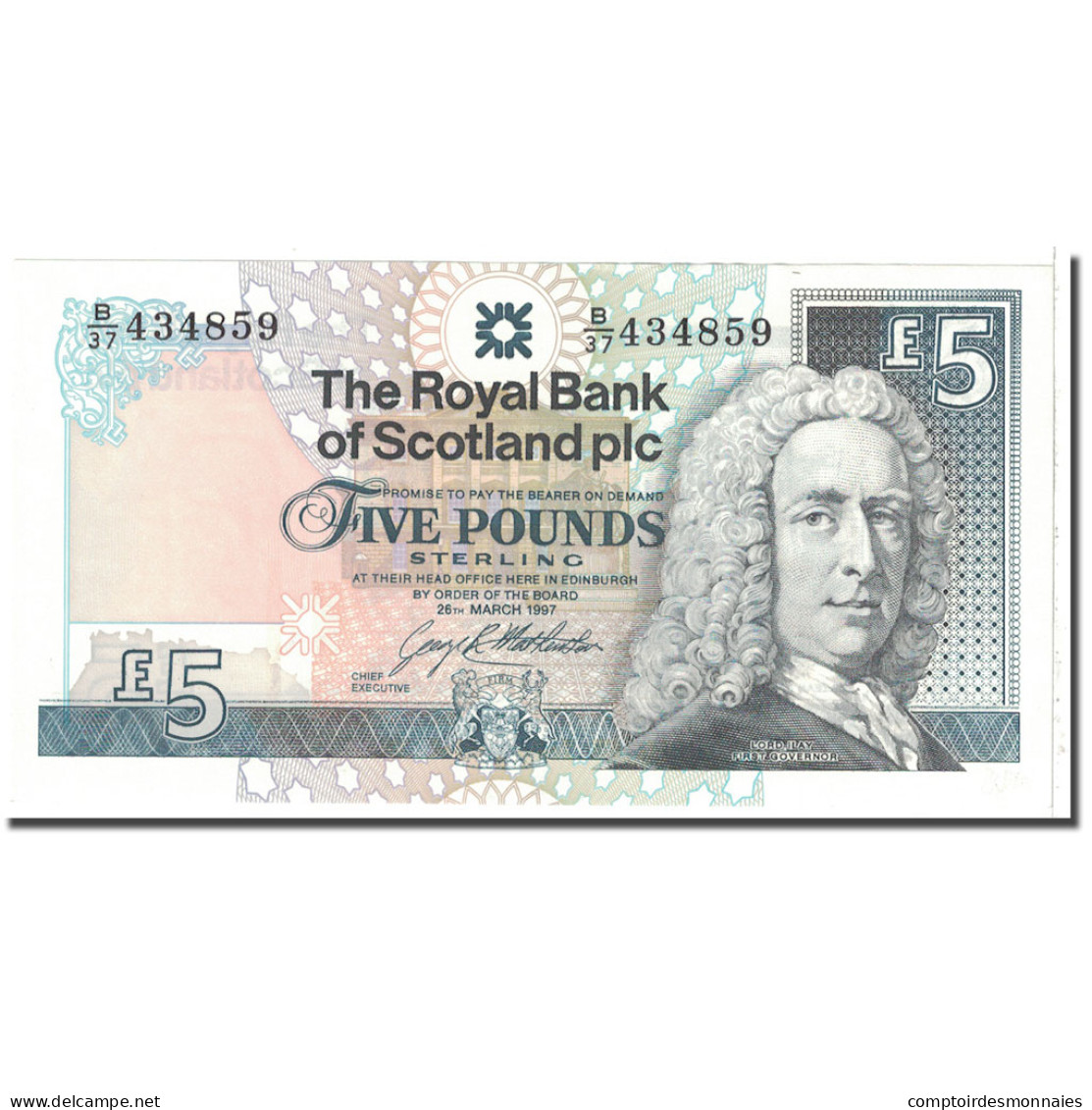 Billet, Scotland, 5 Pounds, 1997, 1997-03-26, KM:352b, SPL - 5 Pounds