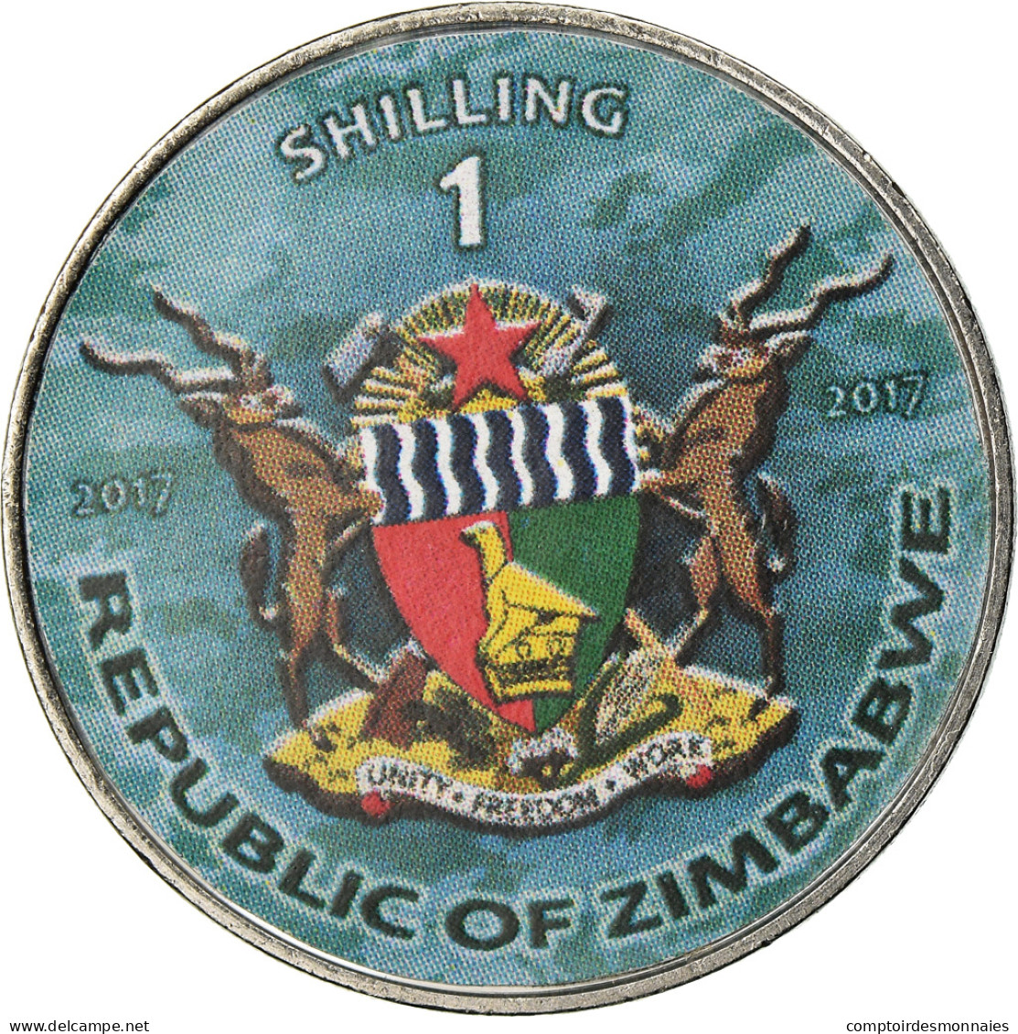 Monnaie, Zimbabwe, Shilling, 2017, Warship - Oliver Hazard Perry, SPL, Nickel - Simbabwe