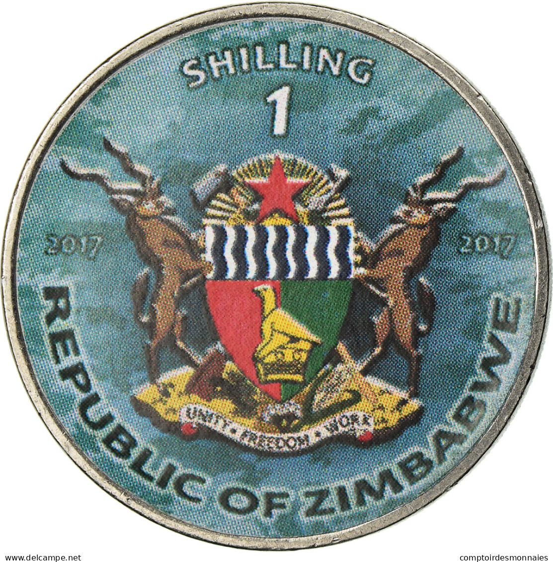 Monnaie, Zimbabwe, Shilling, 2017, Warship -  U.S Aircraft Carrier, SPL, Nickel - Simbabwe