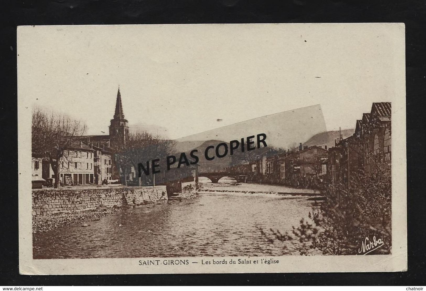 SAINT GIRONS   Les Bords Du Salat Et L Eglise / Ecrite En 1948 - Saint Girons