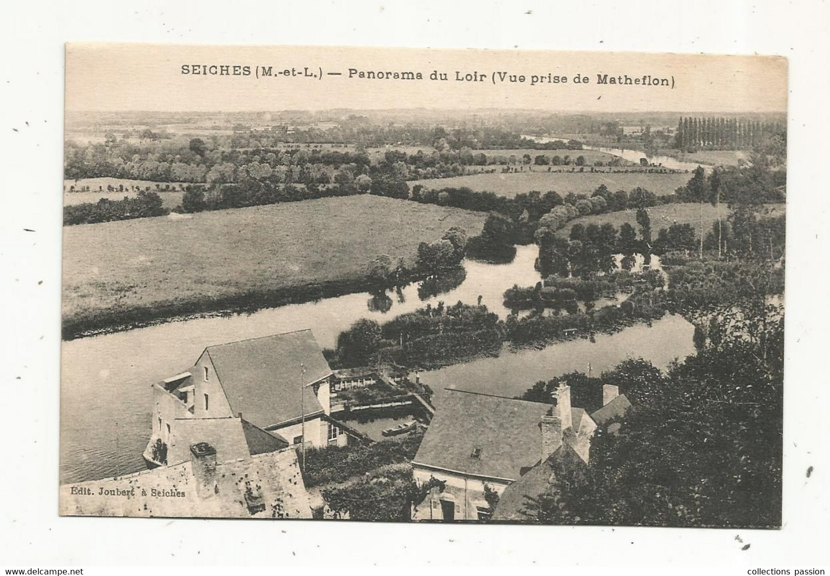 Cp , 49, SEICHES ,panorama Du LOIR , Vue Prise De MATHEFLON, écrite - Seiches Sur Le Loir