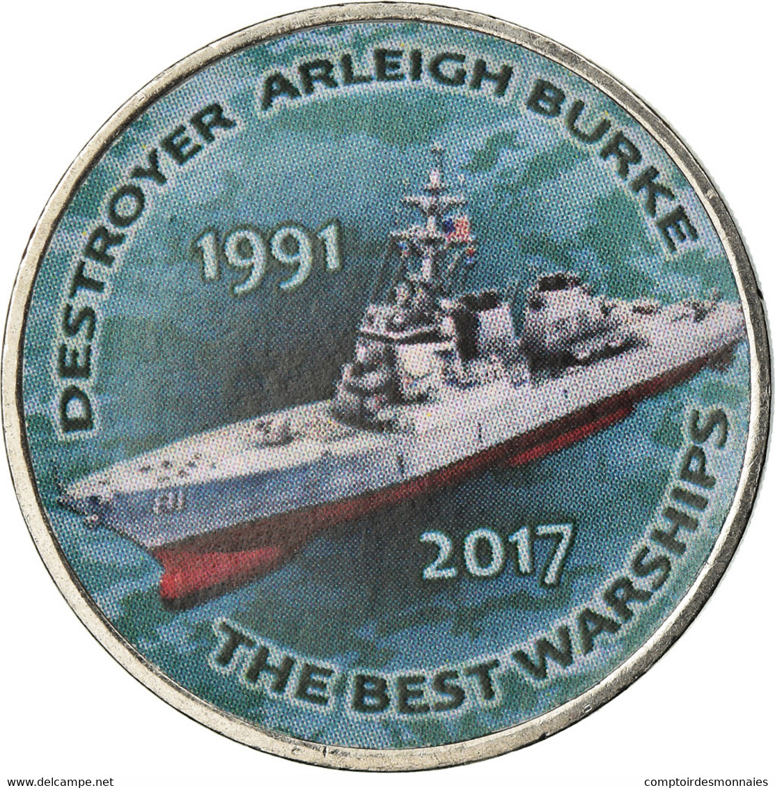 Monnaie, Zimbabwe, Shilling, 2017, Warship -  Destroyer Arleigh Burke, SPL - Zimbabwe