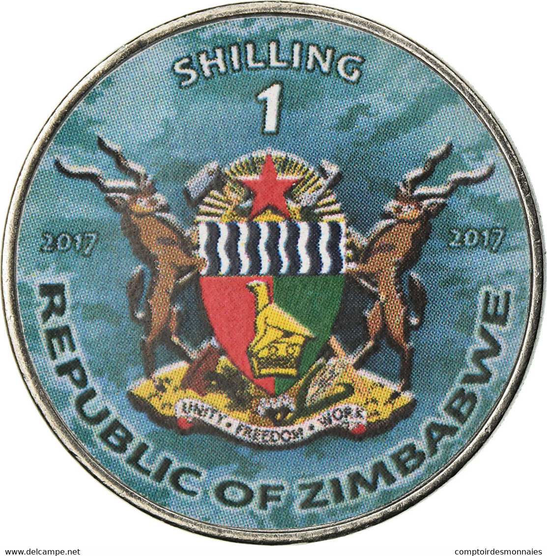 Monnaie, Zimbabwe, Shilling, 2017, Warship -  Destroyer Arleigh Burke, SPL - Zimbabwe