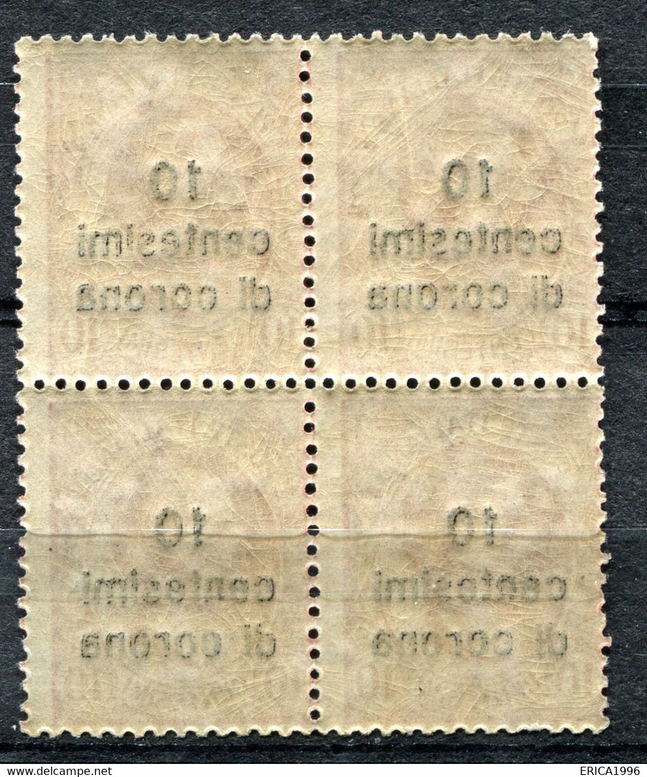 Z3000 ITALIA OCCUPAZIONI DALMAZIA 1921 10 C. Quartina, MNH**, Sassone 3, Valore Catalogo € 80, Ottime Condizioni - Dalmatia