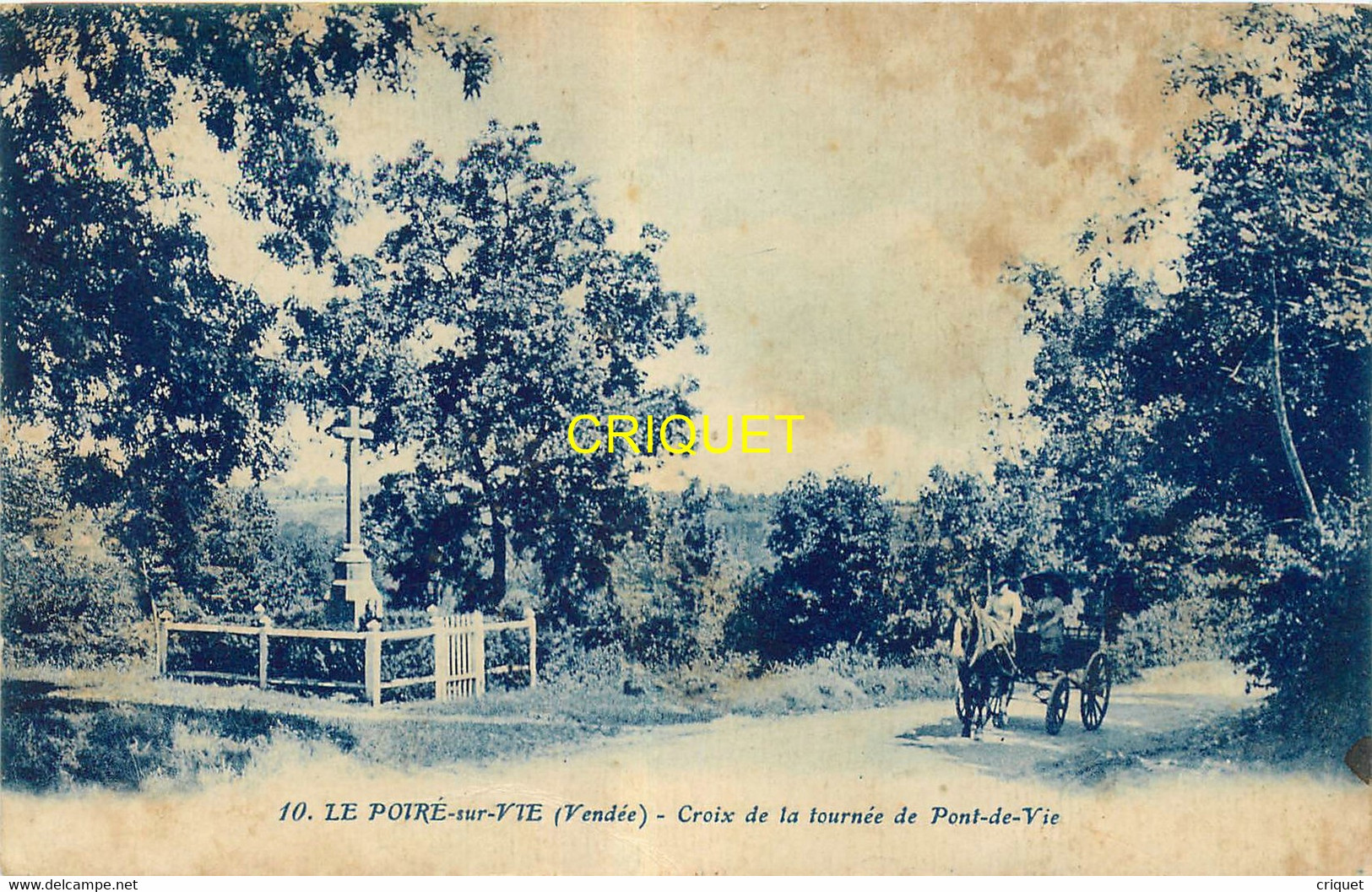 85 Le Poiré Sur Vie, Croix De La Tournée De Pont De Vie, Calèche Attelée ... - Poiré-sur-Vie