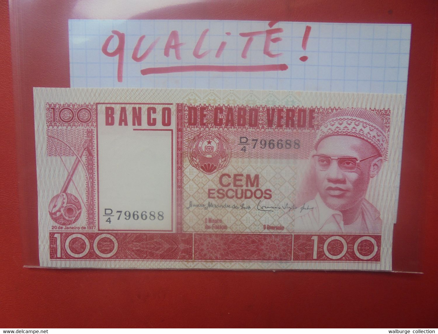 CAP VERT 100 ESCUDOS 1977 Neuf-UNC (B.26) - Cape Verde