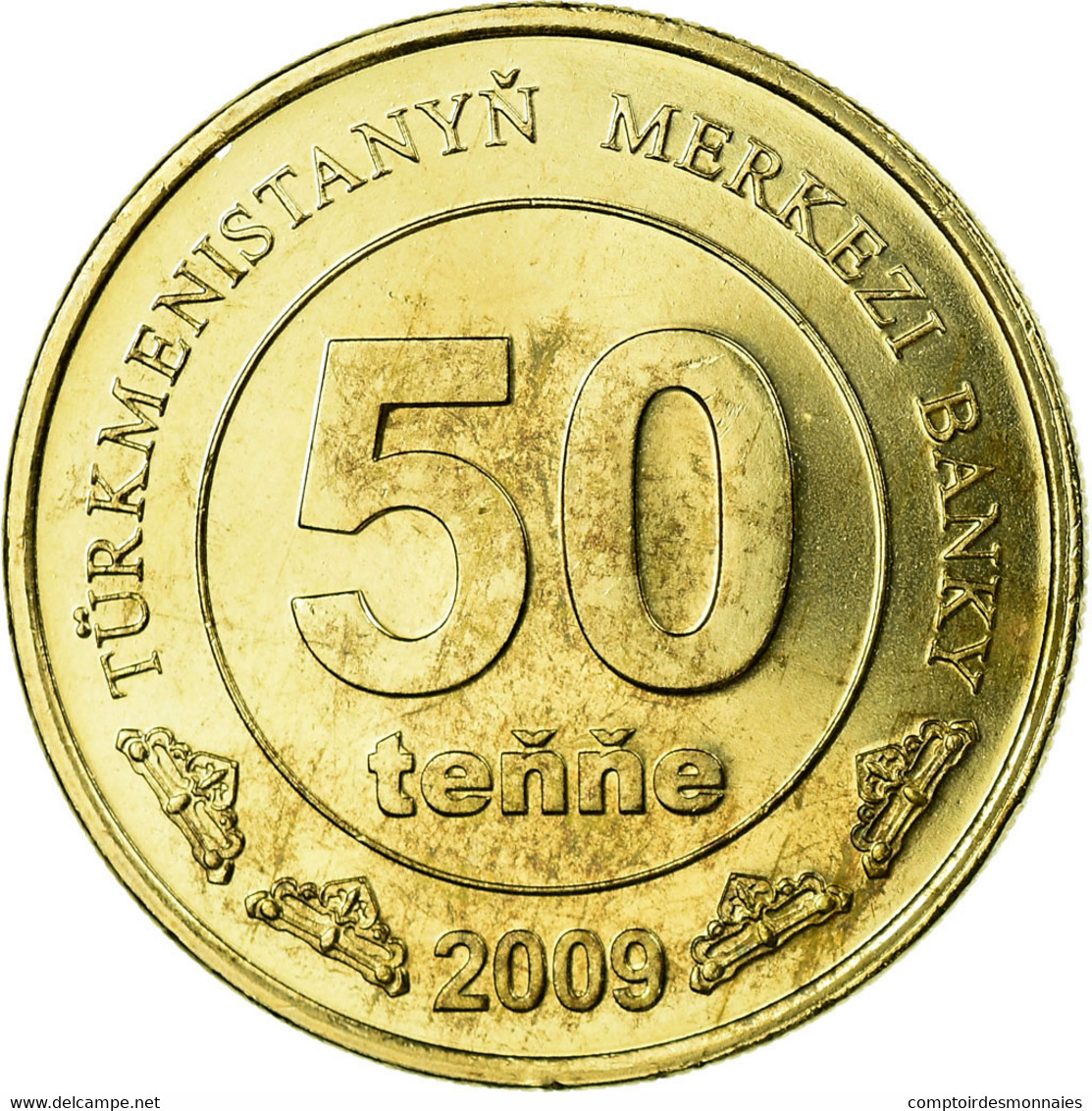 Monnaie, Turkmanistan, 50 Tenge, 2009, SPL, Laiton, KM:100 - Turkménistan