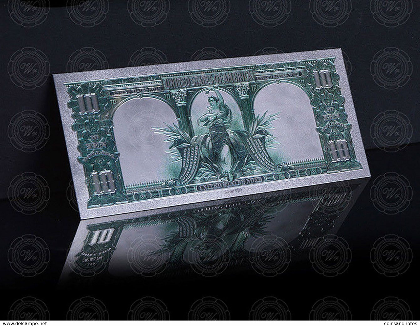 USA - Polymer 10$ 'Bison' Banknote - Completely Silver Laminated - UNC & CRISP - Verzamelingen