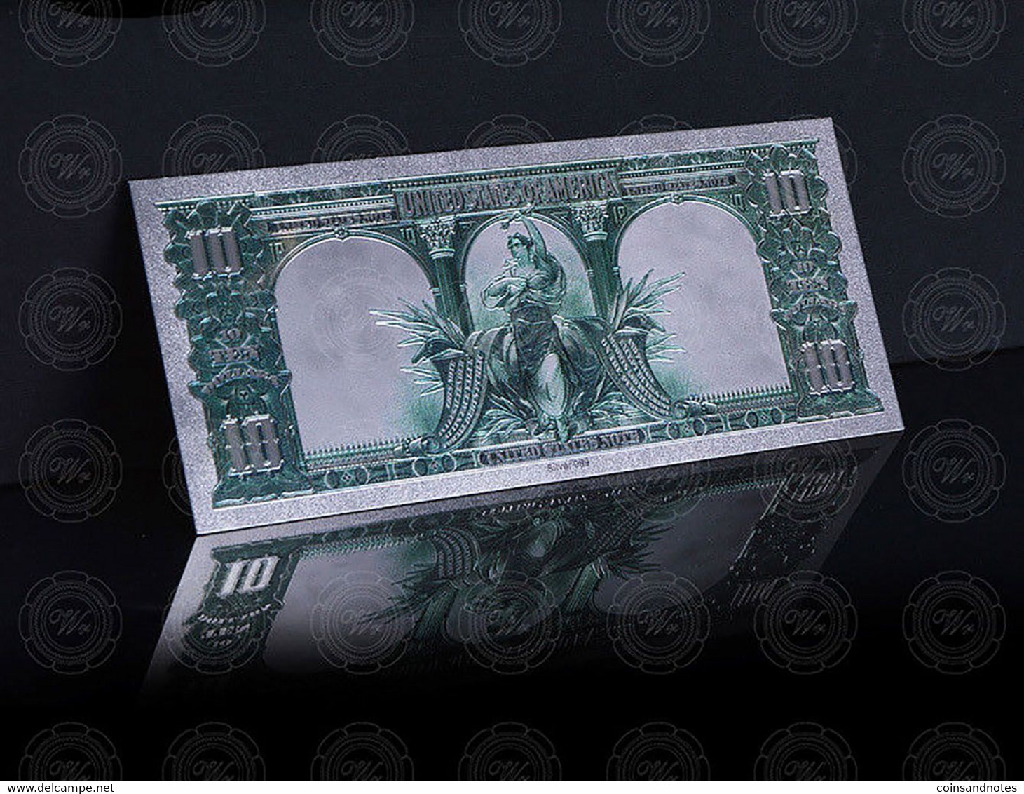 USA - Polymer 10$ 'Bison' Banknote - Completely Silver Laminated - UNC & CRISP - Collections