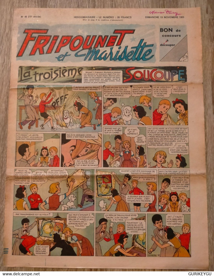 Fripounet Et Marisette N° 46  Sylvain Sylvette  13/11/1955 - Sylvain Et Sylvette