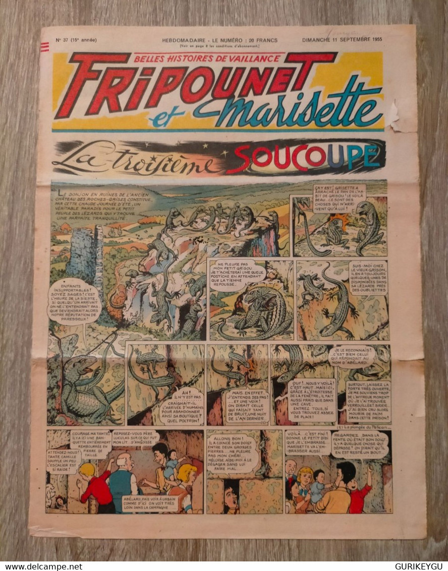 Fripounet Et Marisette N° 37  Sylvain Sylvette   11/09/1955 ERIK - Sylvain Et Sylvette