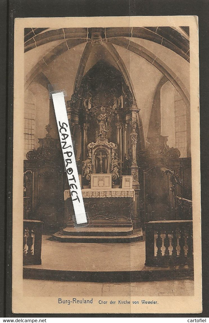 WEWELER-BURG-REULAND-CHOR DER KIRCHE-EDIT.C.BRAB.PHOTOGRAPH-ST.VITH-PAS ENVOYEE-RARE-SELTEN-VOYEZ LES 2 SCANS-TOP! ! - Burg-Reuland