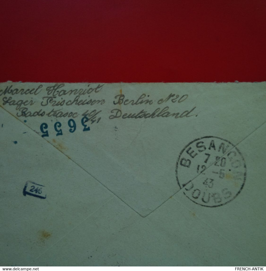 LETTRE RECOMMANDE BERLIN POUR BESANCON CACHET AE - Briefe U. Dokumente