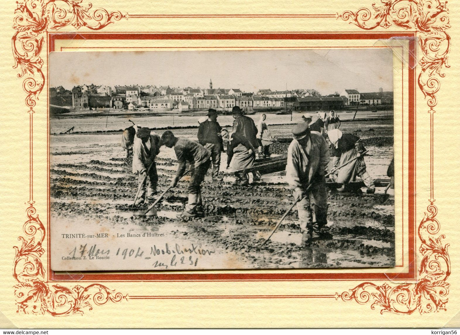 LA TRINITE SUR MER    *** RATELAGE DE HUITRES EN 1900 *** PRECURSEUR *** - La Trinite Sur Mer