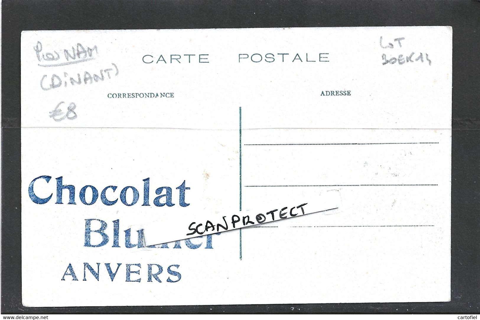 ANSEREMME-PONT SUR LA LESSE ET L'EGLISE-PUBLICITEE-CHOCOLAT BLUMER-ANVERS-PAS ENVOYEE-RARE-VOYEZ LES 2 SCANS-TOP! ! - Dinant