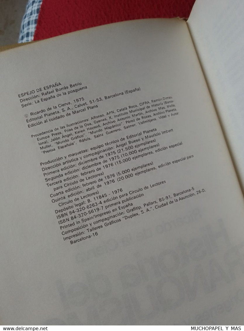 SPAIN ESPAÑA LIBRO HISTORIA DEL FRANQUISMO RICARDO DE LA CIERVA ORÍGENES Y CONFIGURACIÓN 1939-1945, 436 PÁGINAS..FRANCO.