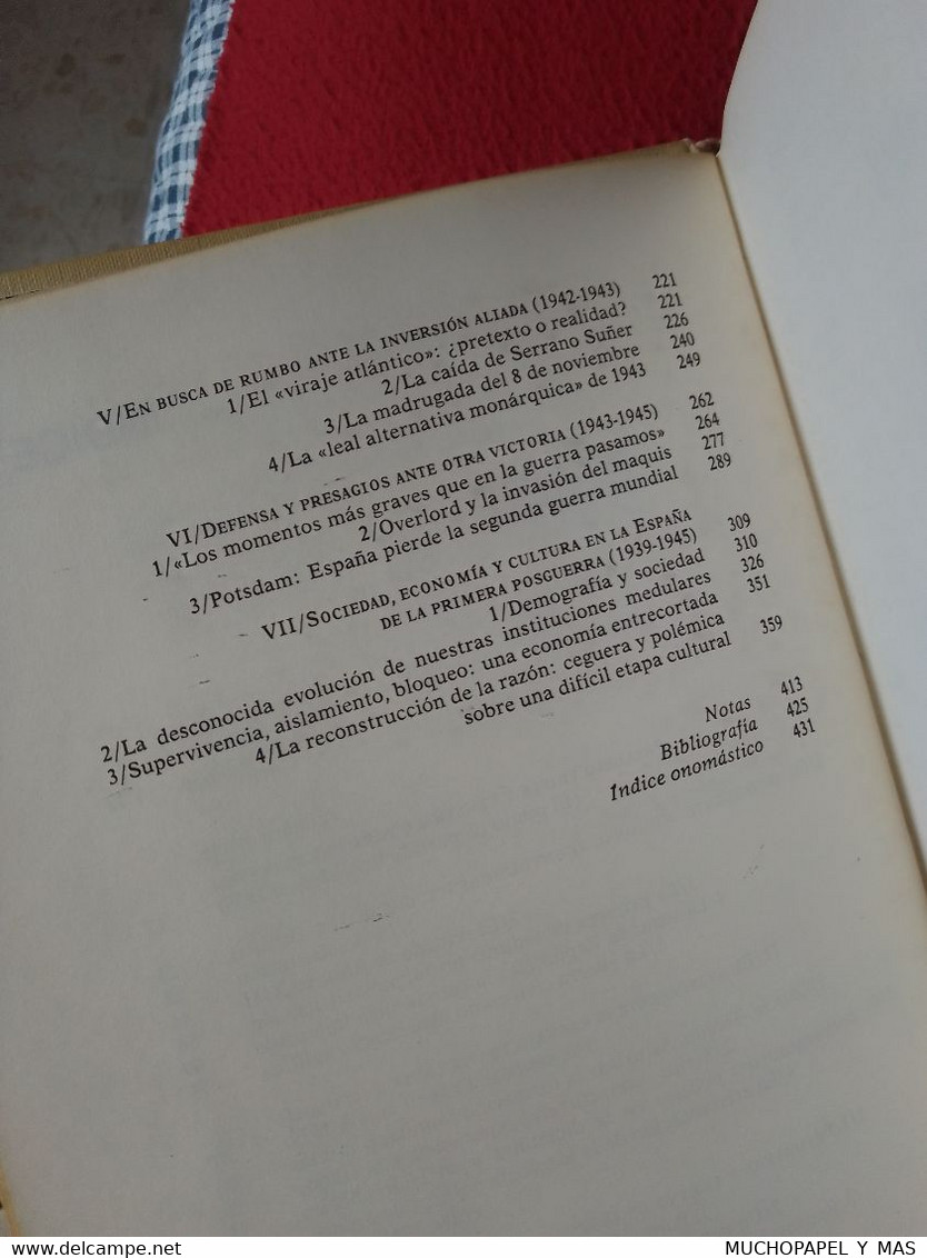 SPAIN ESPAÑA LIBRO HISTORIA DEL FRANQUISMO RICARDO DE LA CIERVA ORÍGENES Y CONFIGURACIÓN 1939-1945, 436 PÁGINAS..FRANCO.