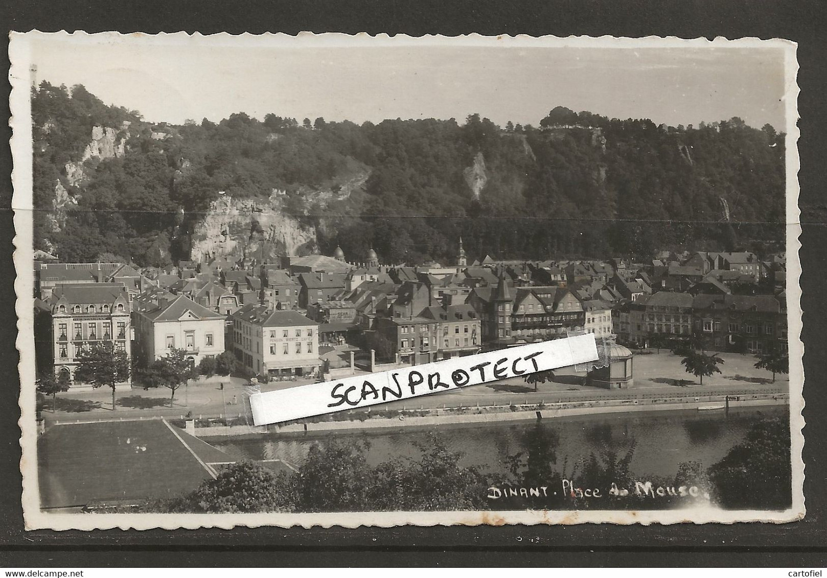 DINANT-PLACE DE MEUSE-BROMIDE PHOTO-VERITABLE PHOTO-ENVOYEE-1941-RARE-VOYEZ LES 2 SCANS-TOP! ! - Dinant