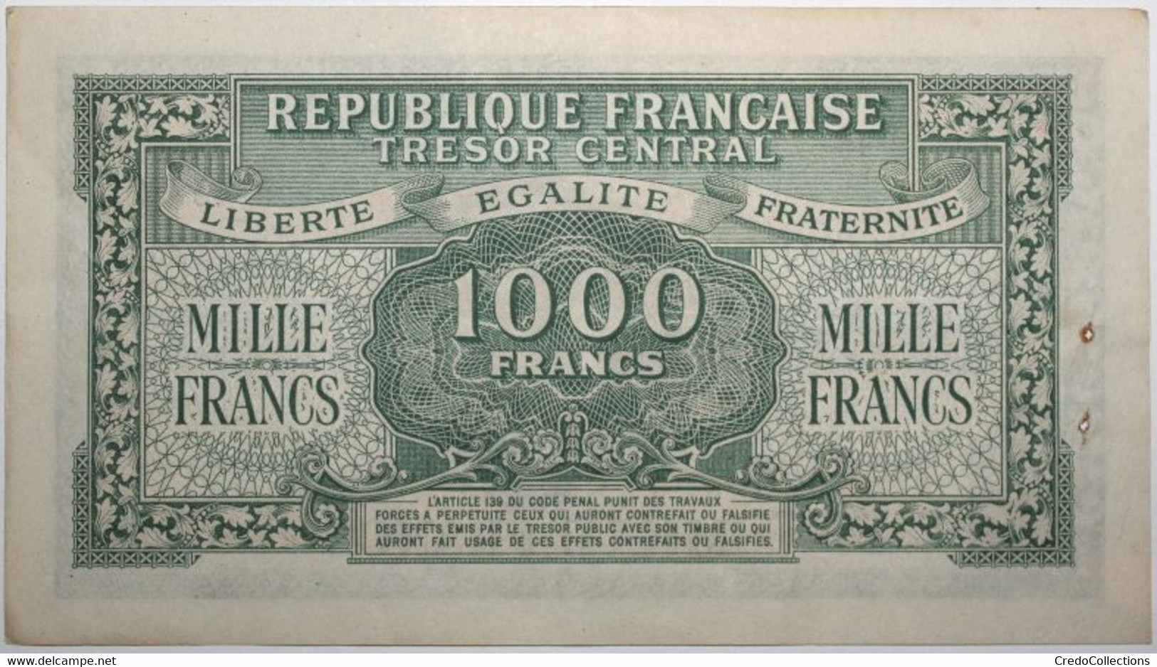 France - 1000 Francs - 1945 - PICK 107a.2 / VF13.2 - TTB+ - 1943-1945 Maríanne