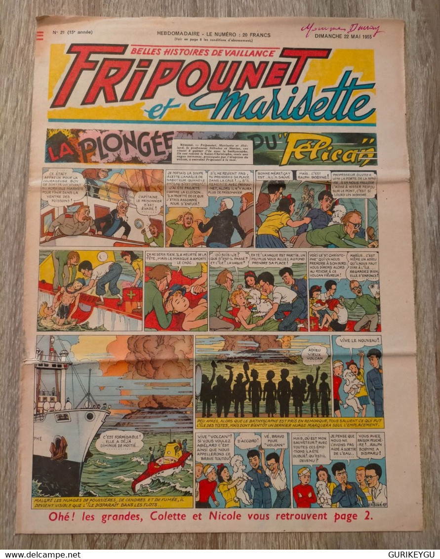 Fripounet Et Marisette N° 21  Sylvain Sylvette  22/05/1955 La Plongée Du Pélican - Sylvain Et Sylvette