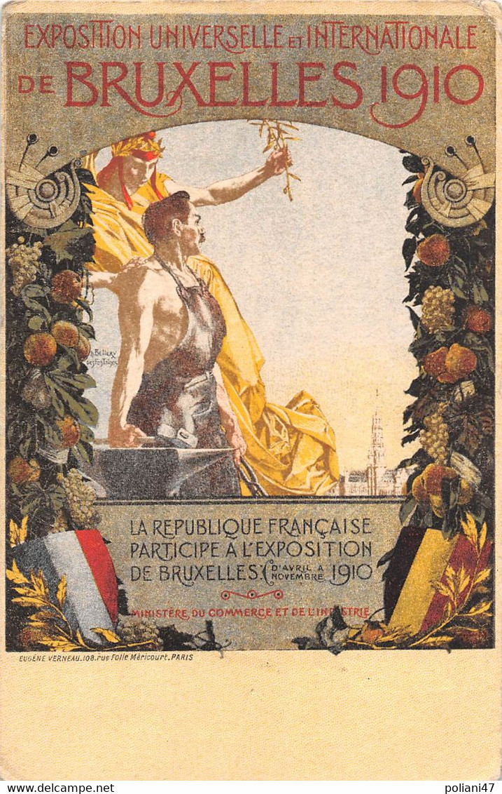 0631 "BRUXELLES 1910 - EXPOSITION UNIVERSELLE ET INTERNATIONALE"  ANIMATA. CART NON SPED - Fêtes, événements