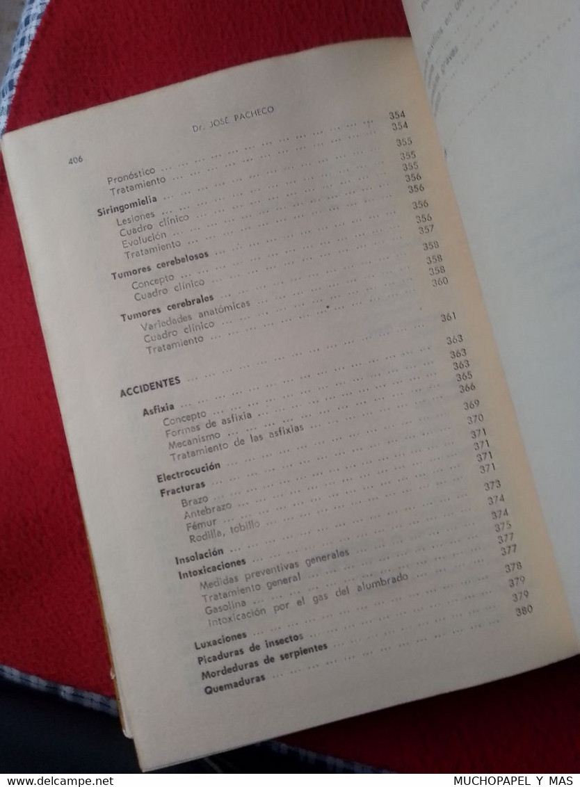 SPAIN, ESPAGNE, LIBRO ENCICLOPEDIA MÉDICA FAMILIAR DR. JOSÉ PACHECO, DE GASSÓ HNOS. EDITORES 1963, 407 PÁGINAS VER FOTOS