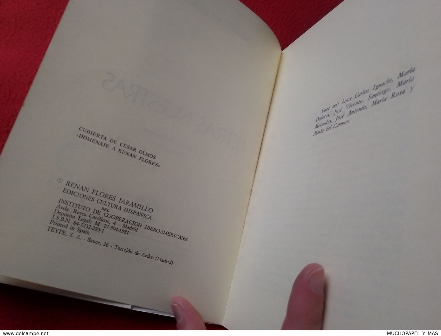 LIBRO LETRAS NUESTRAS RENAN FLORES JARAMILLO EDICIONES CULTURA HISPÁNICA 1981 MADRID, VER FOTOS Y DESCRIPCIÓN........... - Andere & Zonder Classificatie