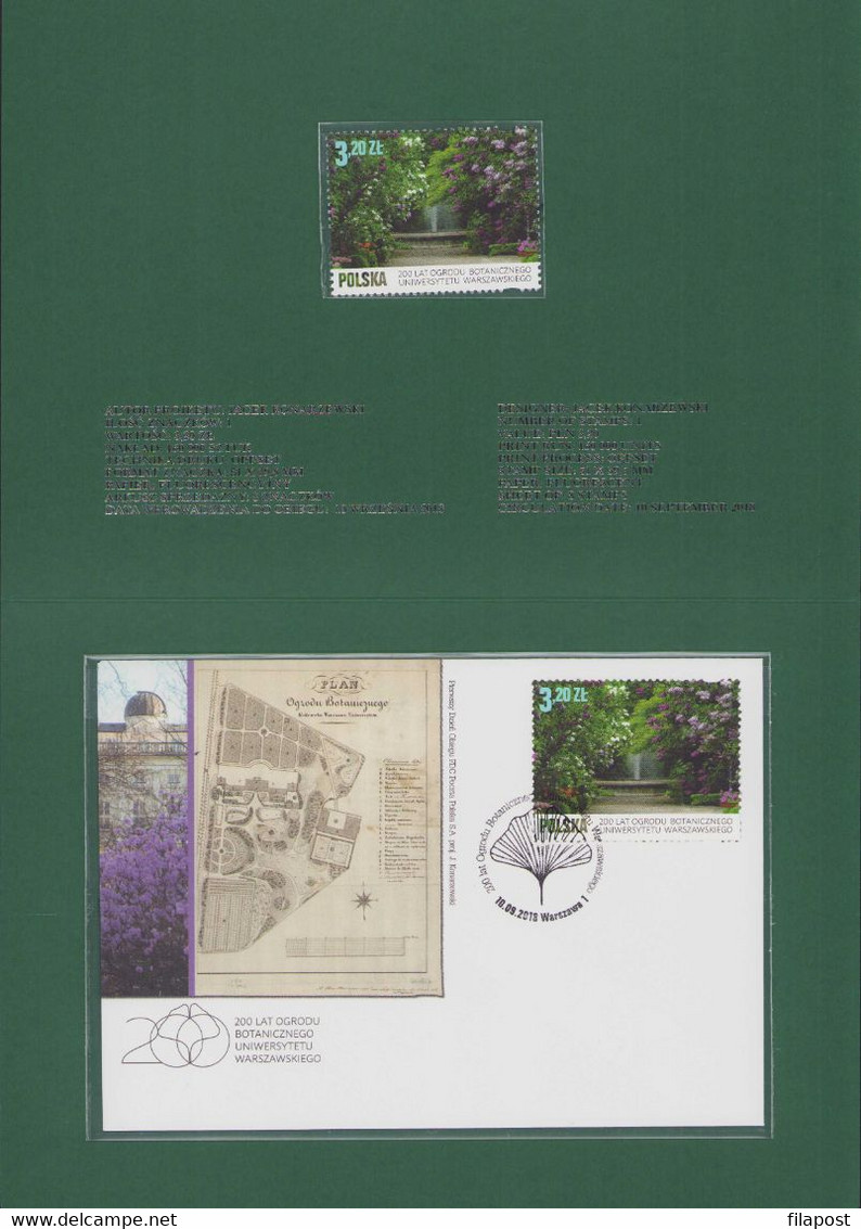 POLAND 2018 Booklet / Botanical Garden Of University Warsaw Lilac Branch, Flora, Flowers, Nature / FDC + Stamp MNH** - Booklets