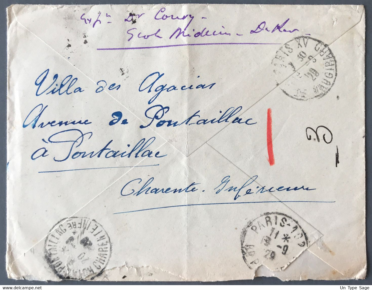 Sénégal N°98 Sur Enveloppe Recommandée TAD DAKAR 1.11.1929 - (C1749) - Storia Postale