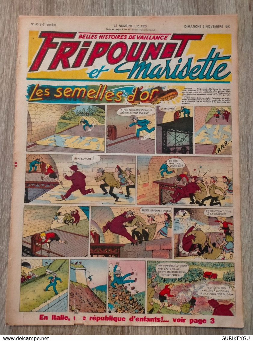 Fripounet Et Marisette N° 45   Sylvain Sylvette  05/11/1950  CUVILLIER - Sylvain Et Sylvette