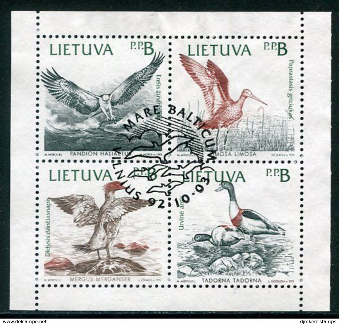 LITHUANIA 1992 Birds Of The Baltic  Used.  Michel 501-04 - Litouwen