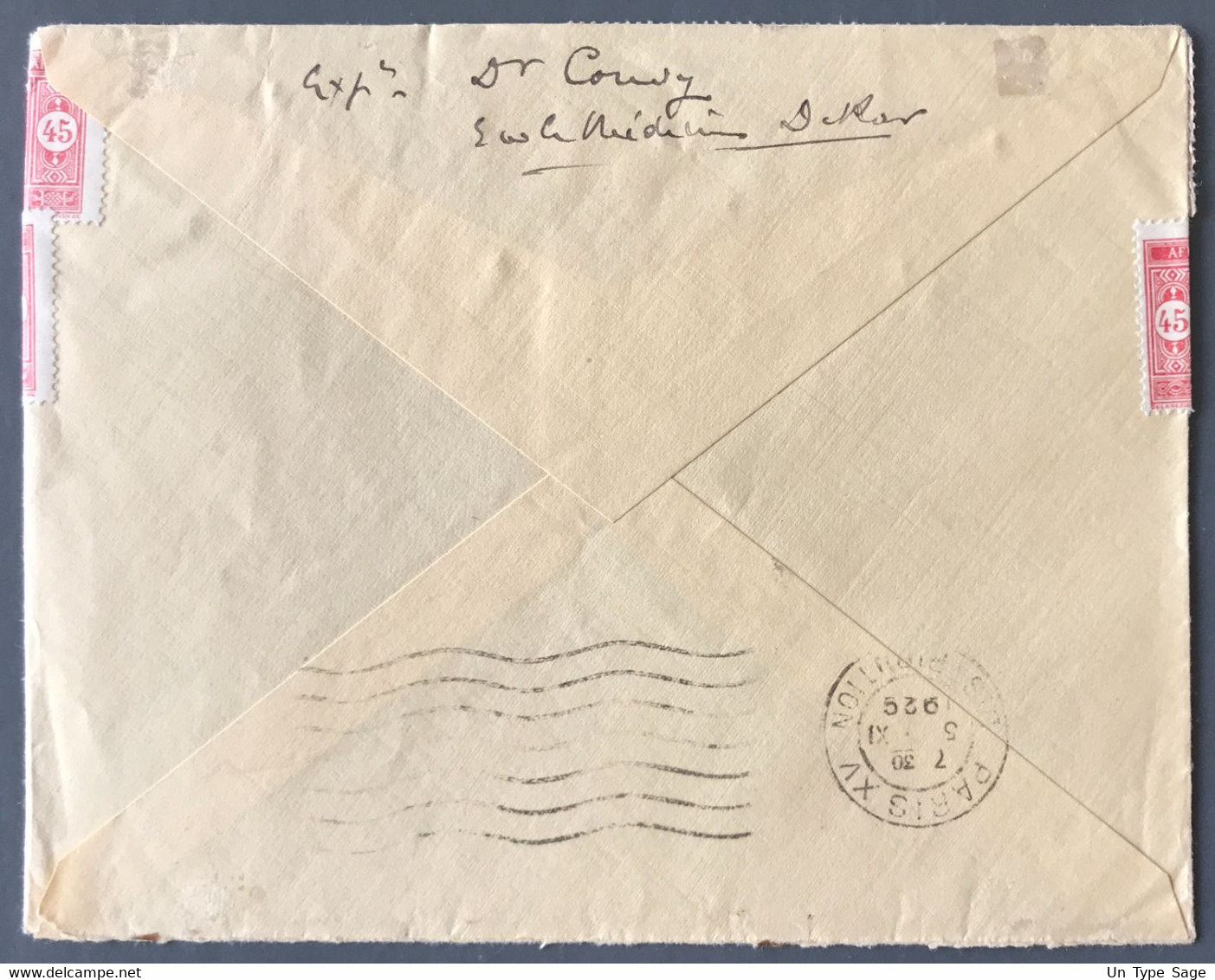 Sénégal N°80 (x8) Sur Enveloppe TAD (bleu) DAKAR 1.11.1929 Pour Paris - (C1796) - Brieven En Documenten