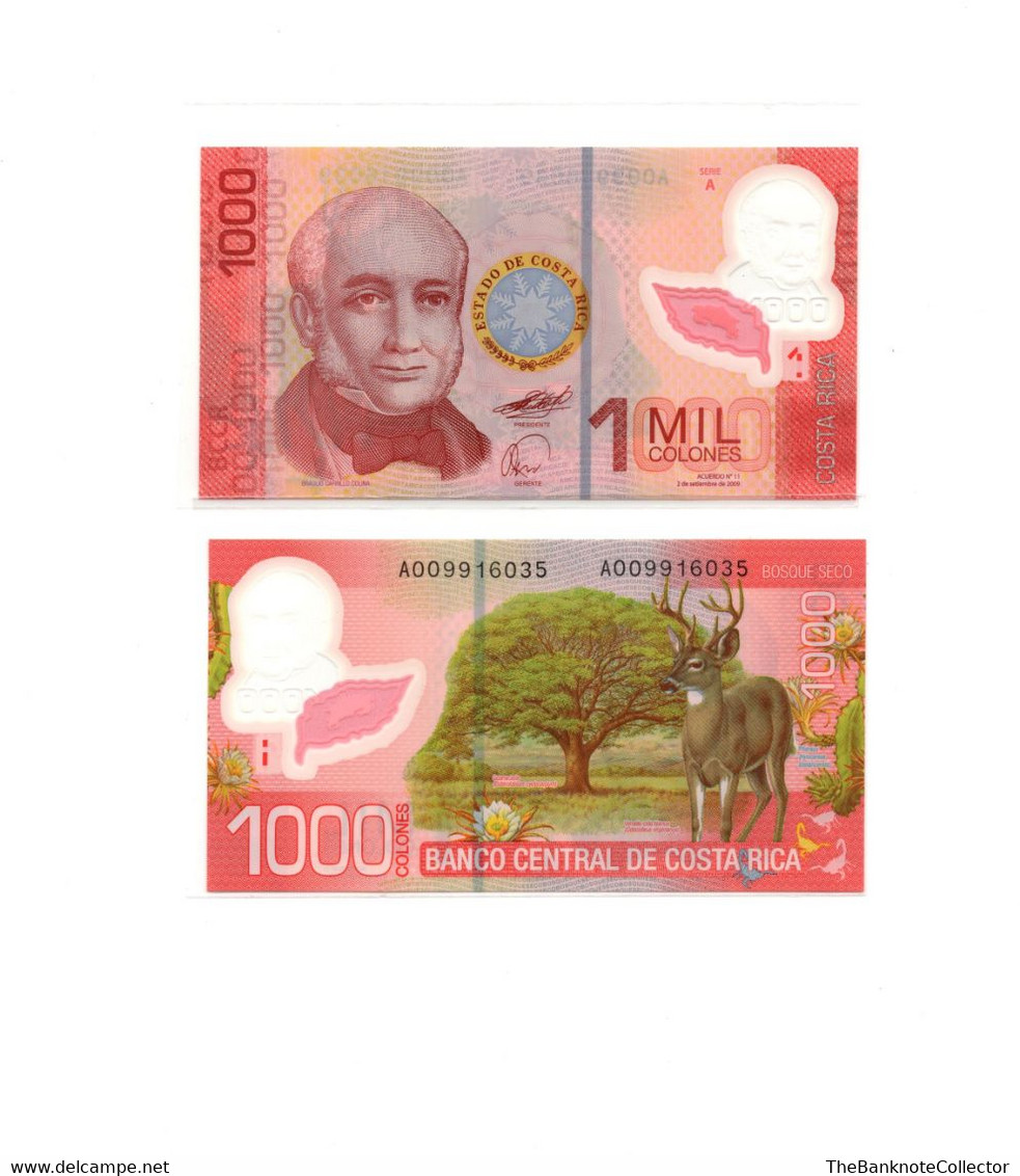 Costa Rica 1000 Colones 2009 Polymer Issue P-274 UNC - Costa Rica