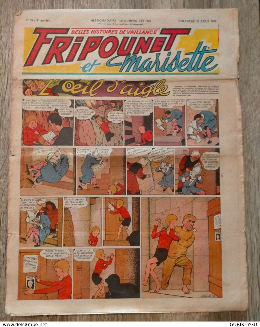 Fripounet Et Marisette N° 35 Sylvain Et  Sylvette 31/08/1952  L'oeil D'aigle - Sylvain Et Sylvette