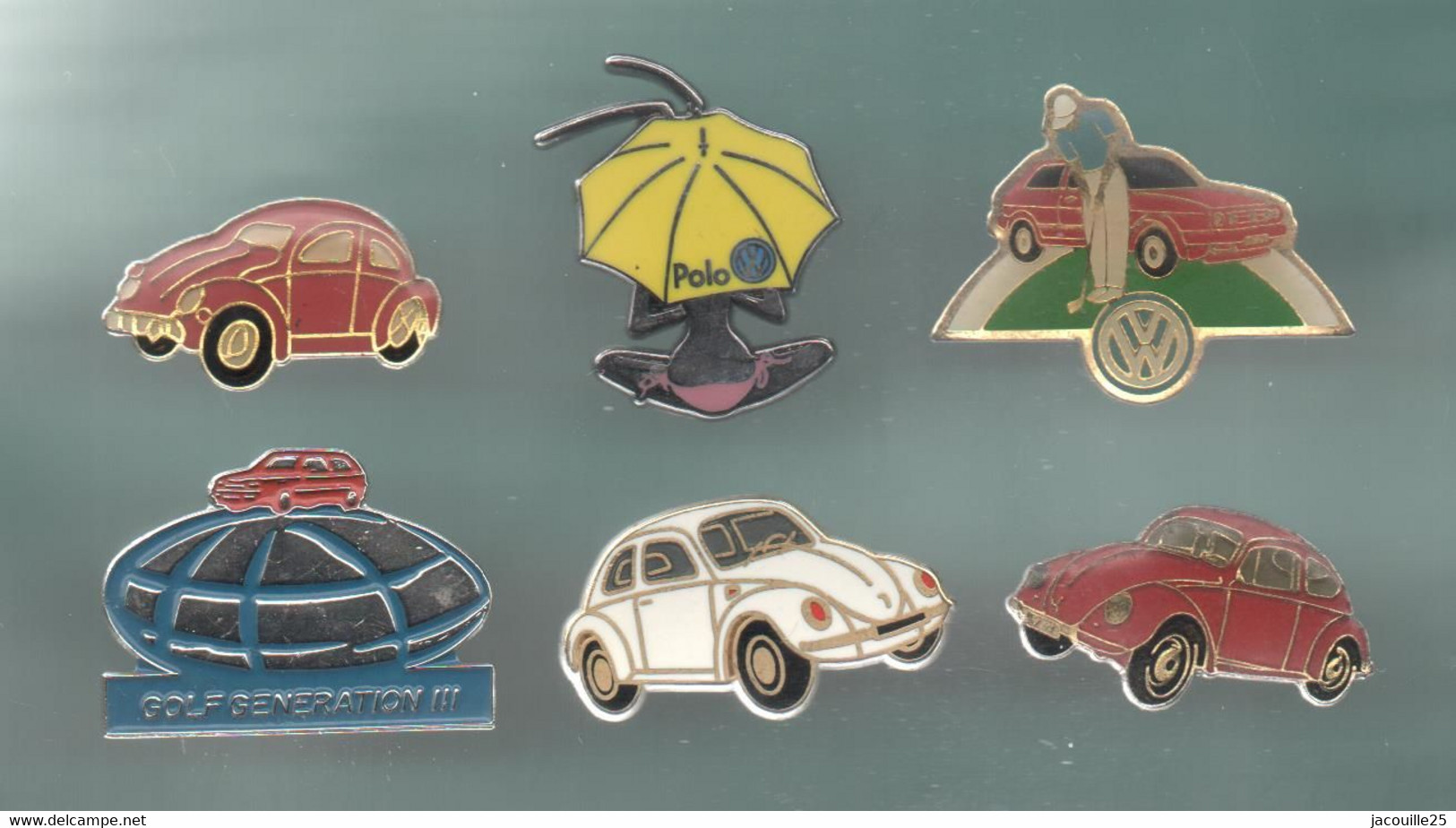 PINS PIN'S AUTO  AUTOMOBILE 728 VW VOLKSWAGEN COCCINELLE POLO CIGALE GOLF  LOT 6 PINS TOUS DIFFERENTS - Volkswagen