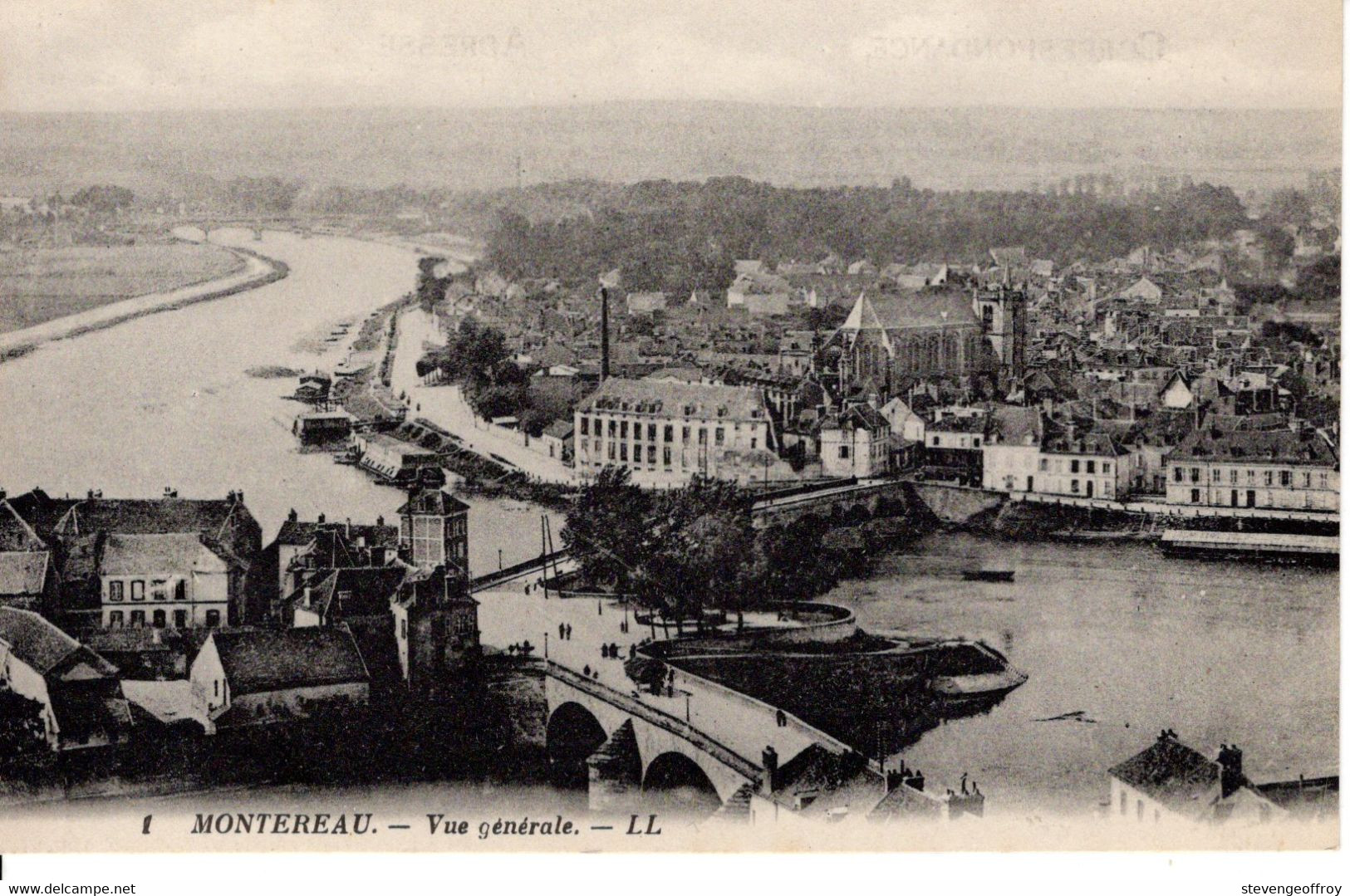 77 Seine Et Marne Montereau CPA Vue Generale Pont - Montereau