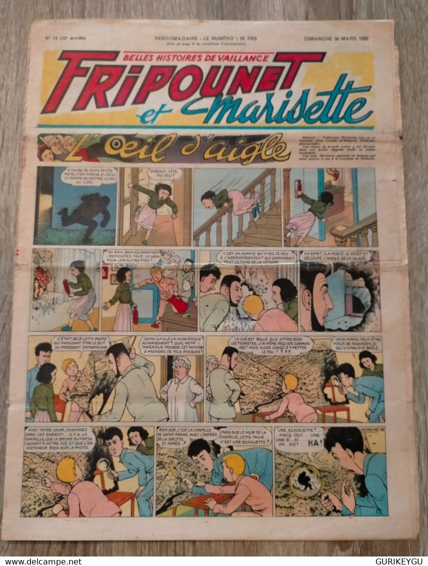 Fripounet Et Marisette N° 13  Sylvain Et  Sylvette  30/03/1952  L'oeil D'aigle - Sylvain Et Sylvette