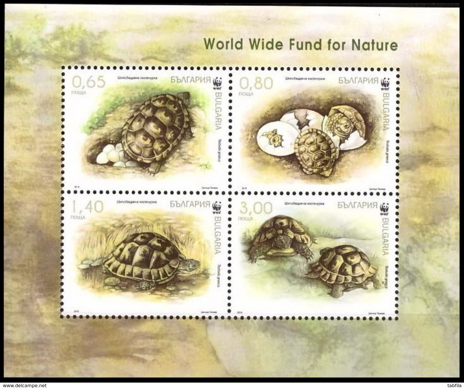 BULGARIA - 2016 - WWF - Fauna - Tortues / Turtes - Bl De 4 Tim. - Ungebraucht