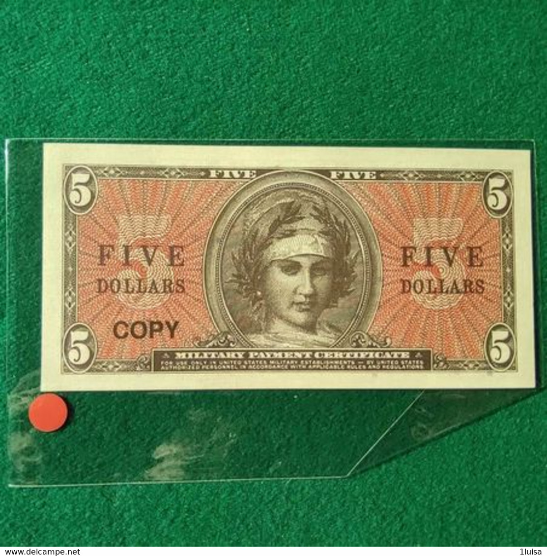 STATI UNITI 5 DOLLARS COPY - Series 691 (unissued)