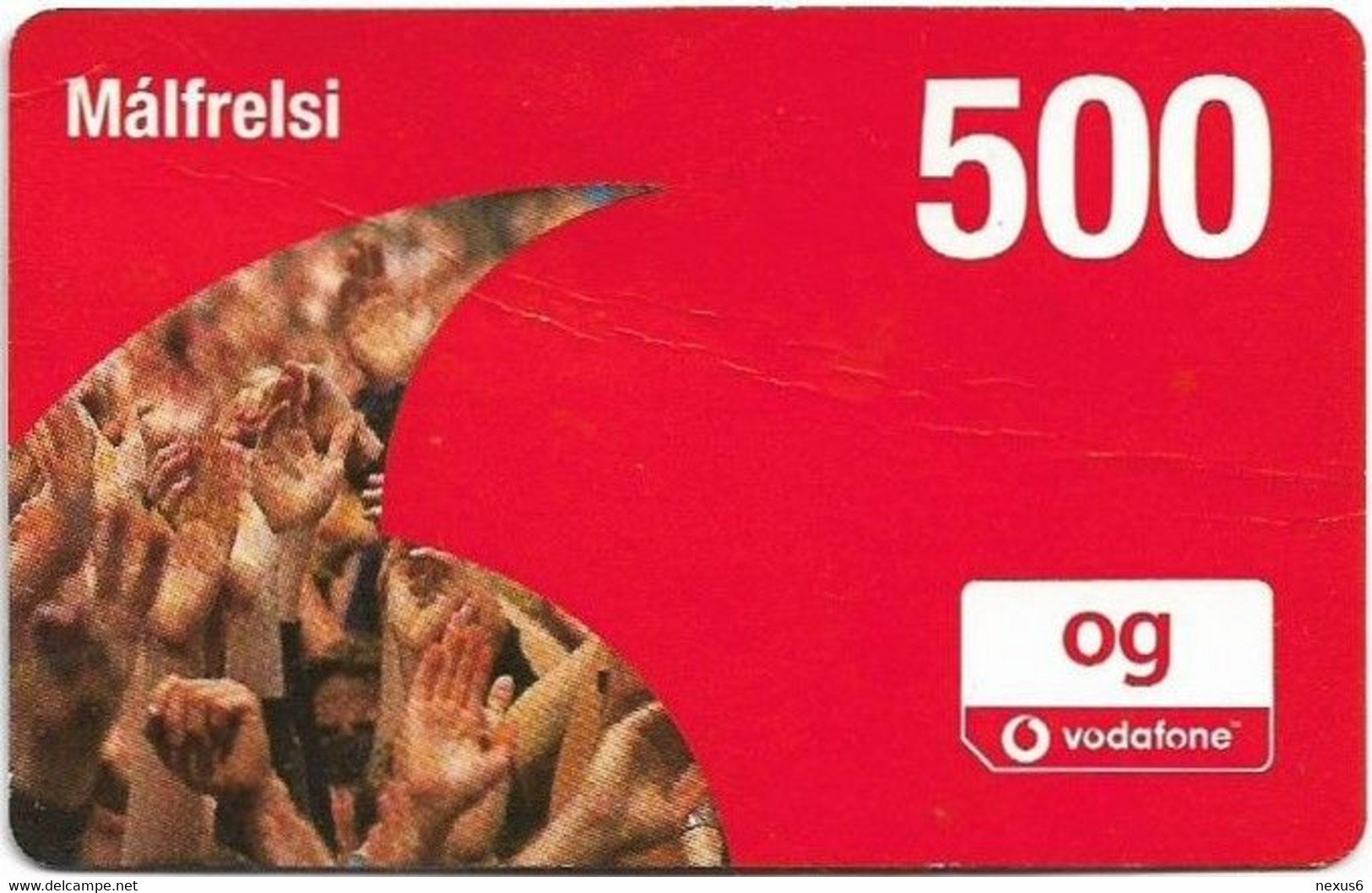 Iceland - Vodafone - Hands In Logo, GSM Refill 500Kr, Used - Islanda