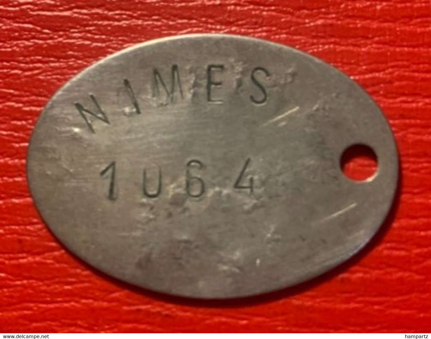 GARD-NIMES Guerre 1914/18 Plaque D'identité ANTHOUARD Pierre 1896 - Nîmes N°1064 Nickel 35X25mm - TB - Autres & Non Classés