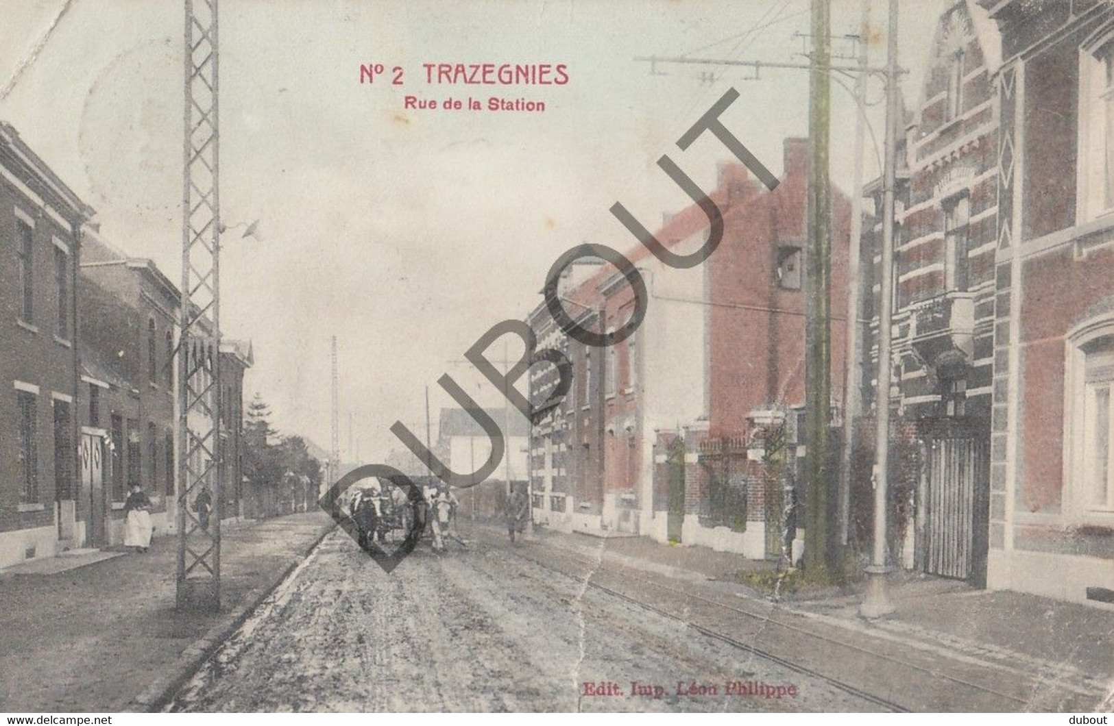 Postkaart-Carte Postale - TRAZEGNIES - Rue De La Station  (C1503) - Courcelles