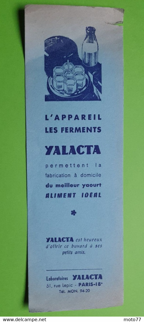 Buvard 437 - Laboratoires - YALACTA - Paris - Etat D'usage:voir Photos - 8x24 Cm Environ - Vers 1950 - Produits Pharmaceutiques