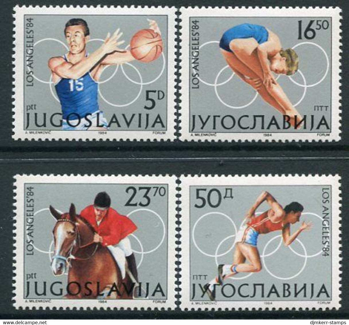 YUGOSLAVIA 1984  Olympic Games, Los Angeles  MNH / **.  Michel 2048-51 - Nuevos