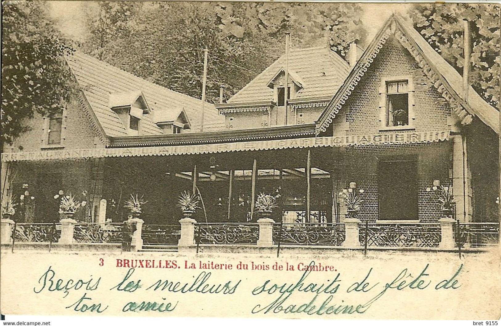 BELGIQUE BRUXELLES RESTAURANT CAFE GLACIER LA LAITERIE DU BOIS DE LA CAMBRE CIRCULE EN 1902 - Cafés, Hoteles, Restaurantes