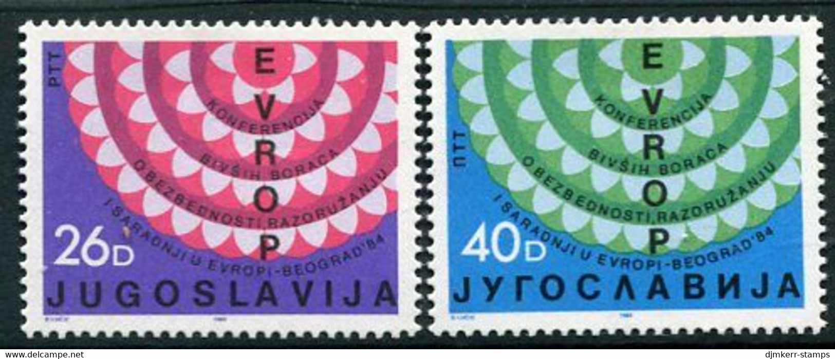 YUGOSLAVIA 1984 Veterans' Conference MNH / **.  Michel 2071-72 - Unused Stamps