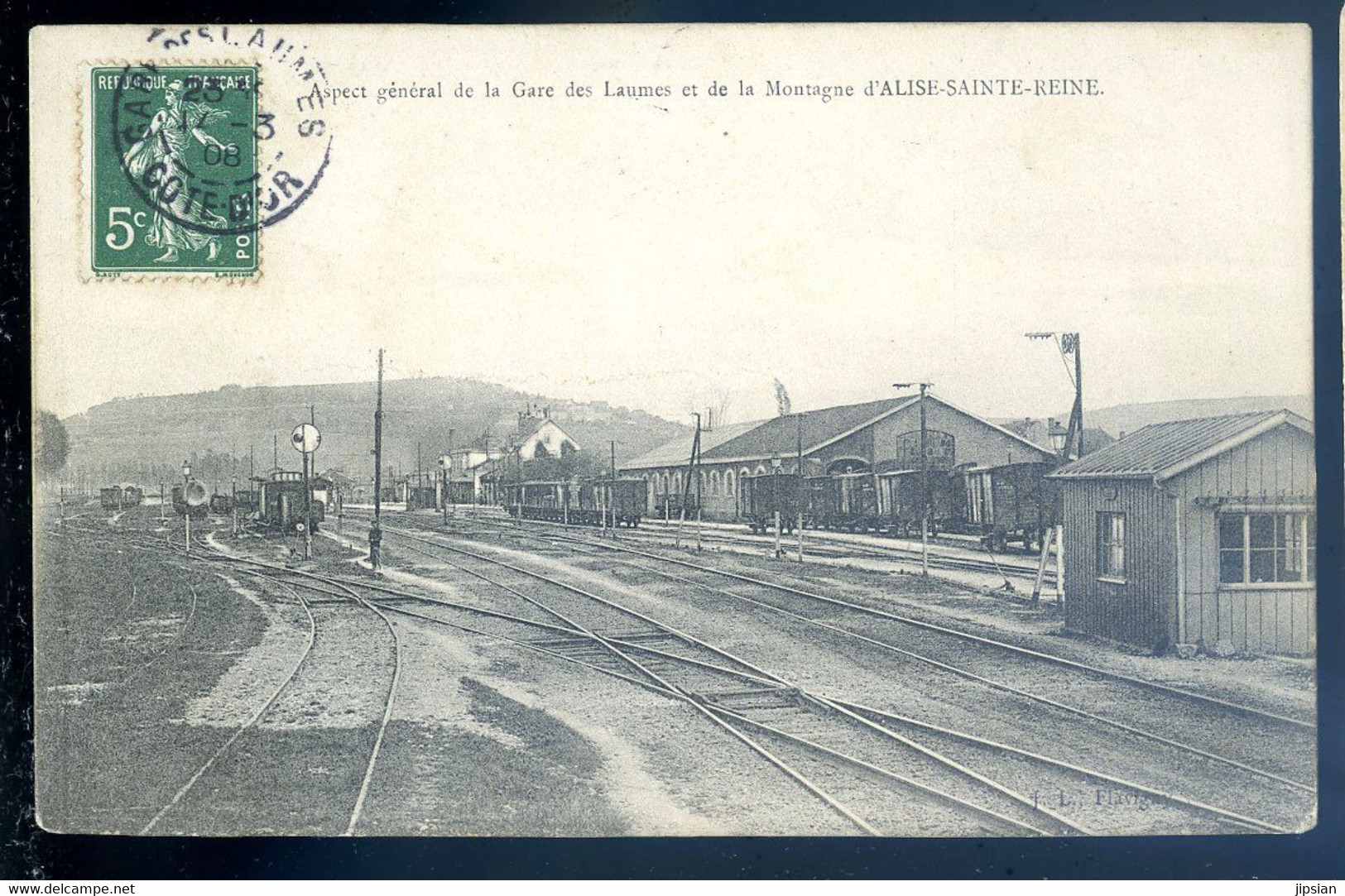 Cpa Du 21 Aspect Général De La Gare Des Laumes Et De La Montagne D' Alise Sainte Reine    JA22-03 - Venarey Les Laumes